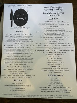 Table on 10th by null