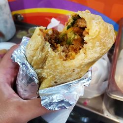 El Flamin Taco - Koreatown - The inside of my al pastor burrito ($9) after one bite.