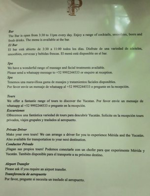 Menu photo 2 El Palacito Secreto Mérida, YUC