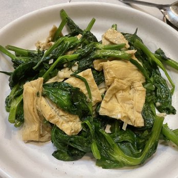 Wenwen - Pea shoots with tofu skins - Taiwanese Near Me - Brooklyn, New York