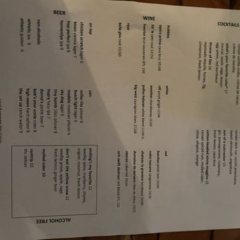 The Treehouse - Drink Menu - New American Near Me - Nashville, Tennessee