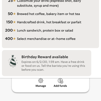 Starbucks - May birthday reward with 6/2 expiration date. Example #1 - Coffee & Tea Near Me - St. Louis, Missouri Starbucks - May birthday reward with 6/2 expiration date. Example #1 - Coffee & Tea Near Me - St. Louis, Missouri
