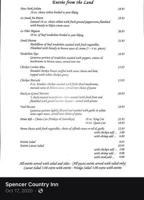 Menu photo 1 Spencer Country Inn Spencer, MA Menu photo 1 Spencer Country Inn Spencer, MA