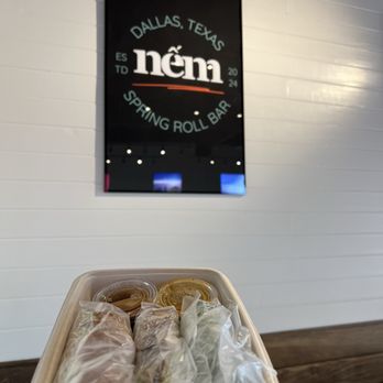Nem Spring Roll Bar - The spring rolls and flat egg rolls were awesome! Lots of options to choose for your spring rolls. - Asian Fusion Near Me - Dallas, Texas Nem Spring Roll Bar - The spring rolls and flat egg rolls were awesome! Lots of options to choose for your spring rolls. - Asian Fusion Near Me - Dallas, Texas