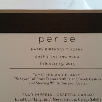 Per Se - Happy Birthday! - French Near Me - New York, New York