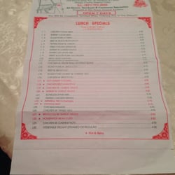 New Peking Restaurant - Lunch menu