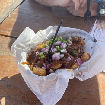 Off The Hook Bar & Grill - Trash tots delivered without cheese - Burgers Near Me - Panama City Beach, Florida