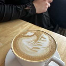 Round Mountain Coffee - Swan latte art -Kaci (or Kacy?? Idk)