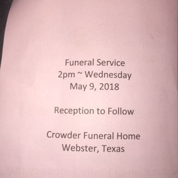 Crowder Funeral Home - Funeral Services & Cemeteries Near Me - Webster, Texas Crowder Funeral Home - Funeral Services & Cemeteries Near Me - Webster, Texas
