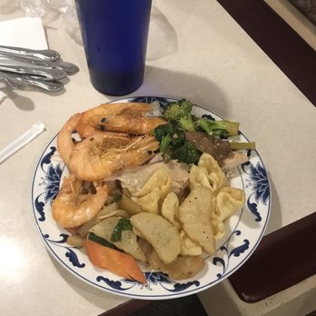 King Buffet - Shrimp, potato's, steamed salmon, crab Rangoon and beef broccoli - Chinese Near Me - Reno, Nevada