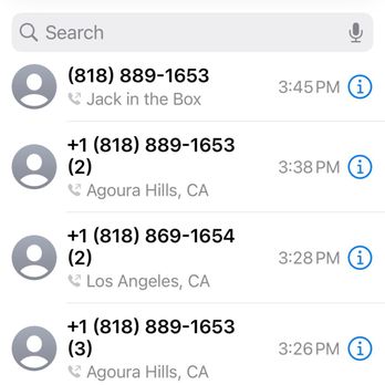 Jack in the Box - Look at the call logs made to the store no answer - Fast Food Near Me - Agoura, California