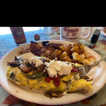 Omelette Inn - The Italian with spinach, feta, sun dried tomatoes, mushrooms and home fries - Breakfast & Brunch Near Me - Long Beach, California Omelette Inn - The Italian with spinach, feta, sun dried tomatoes, mushrooms and home fries - Breakfast & Brunch Near Me - Long Beach, California