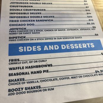 Joyland - Menu - Burgers Near Me - Birmingham, Alabama
