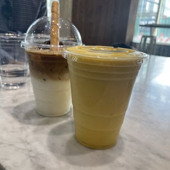 Semicolon Cafe - Tiramisu Latte (ICED) and Mango Banana Smoothie - Coffee & Tea Near Me - Jersey City, New Jersey Semicolon Cafe - Tiramisu Latte (ICED) and Mango Banana Smoothie - Coffee & Tea Near Me - Jersey City, New Jersey