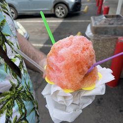 Anuenue Ice Cream & Shave Ice - 3 flavors with mochi: li hing mui, guava, lilikoi $6 + $1 mochi