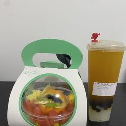Mr.Green - Passion Fruit Green Tea With Bubbles and Coconut Jelly