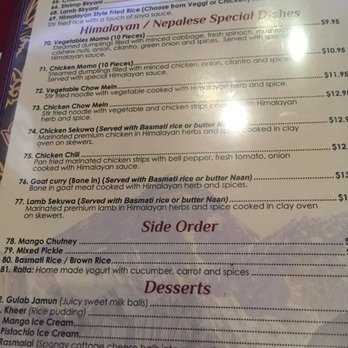 Himalayan Grill - Menu - Himalayan/Nepalese Near Me - San Diego, California