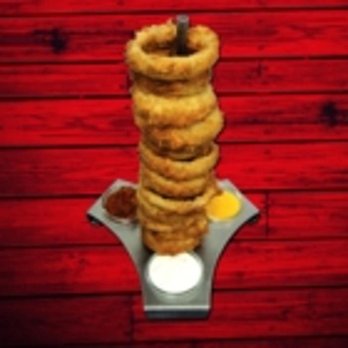 Mike's Place - Onion rings, hand cut and breaded by the foot. - Pizza Near Me - Chatham, Ontario