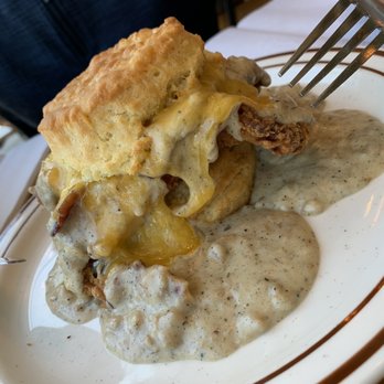 Pine State Biscuits - Reno - The Reggy - biscuits and gravy, fried chicken, bacon and cheese. - Breakfast & Brunch Near Me - Reno, Nevada Pine State Biscuits - Reno - The Reggy - biscuits and gravy, fried chicken, bacon and cheese. - Breakfast & Brunch Near Me - Reno, Nevada