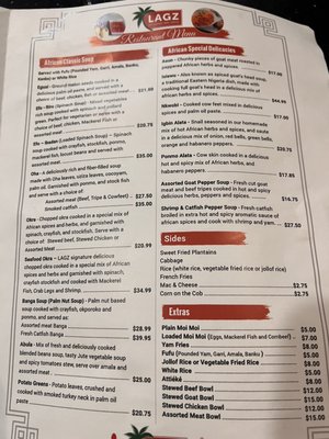Menu photo 8 Lagz Restaurant Charlotte, NC