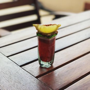 Private Chef Wendy Galeana - Hibiscus and mezcal shot - Personal Chefs Near Me Private Chef Wendy Galeana - Hibiscus and mezcal shot - Personal Chefs Near Me