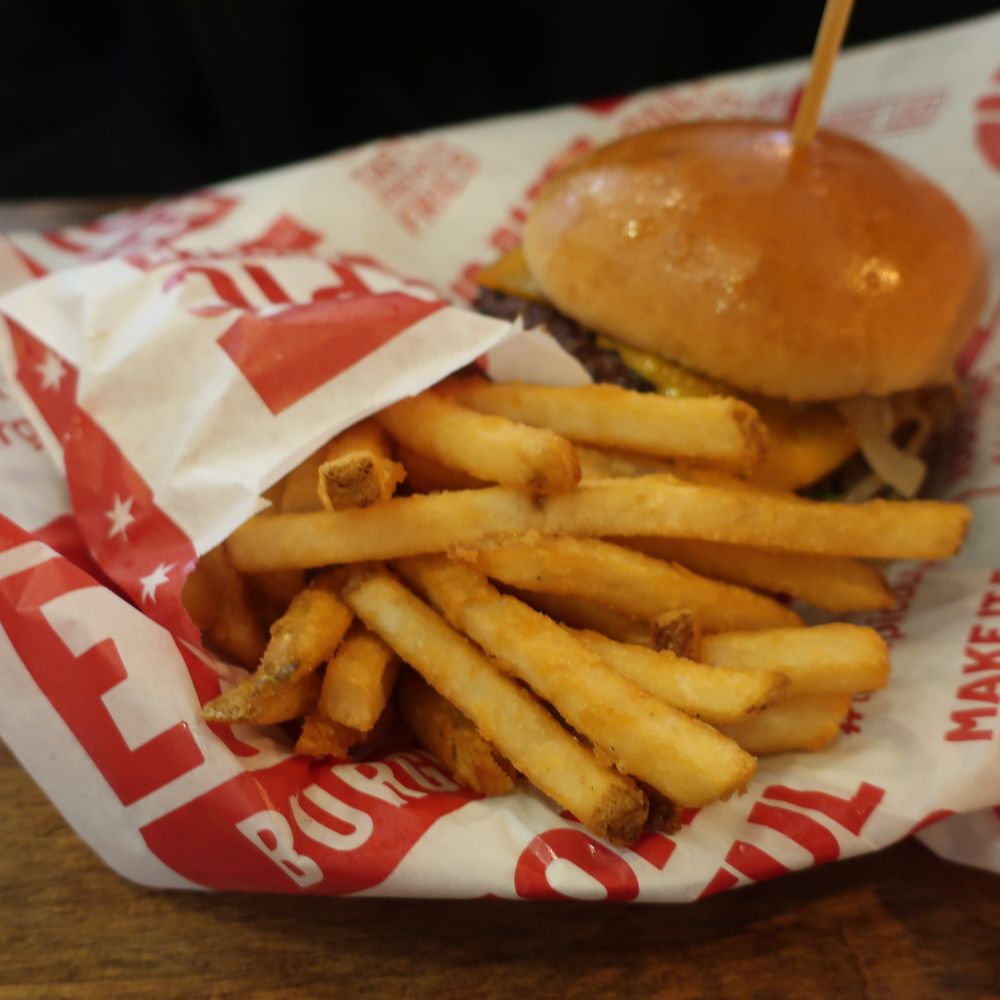 Epic Burger - Classic Epic burger with a "small" side of fries ($2.99).  Very generous on the fries! - Burgers Near Me - Skokie, Illinois