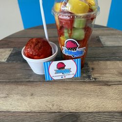 "Fresh" Fruit Cup And a scoop of Shaved Ice