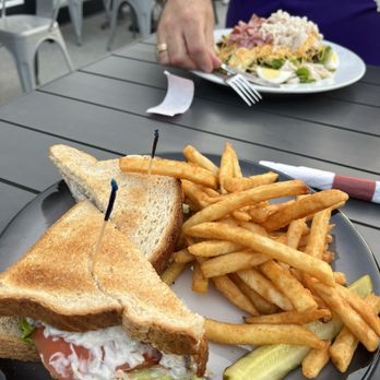 The Social View - chicken salad sandwich n fries - Burgers Near Me - Indianapolis, Indiana