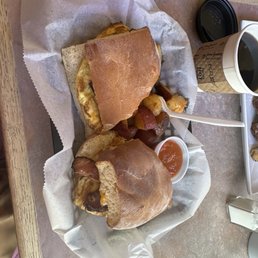 Bacon egg and cheese breakfast sandwich Bacon egg and cheese breakfast sandwich