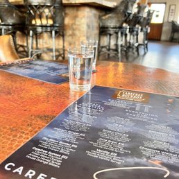 a glass of water on a table