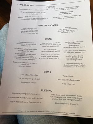 Menu photo 1 The Wood House London, XGL