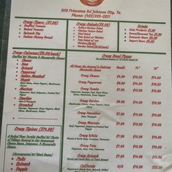 Crazy Tomato Pizza Pasta Salads & Subs - Menu May 2022