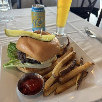 Cooper’s Landing - The Signature Burger with the local Kolsh. It is a seafood spot but I was feeling burger. And it was great. - Seafood Near Me - Galveston, Texas Cooper’s Landing - The Signature Burger with the local Kolsh. It is a seafood spot but I was feeling burger. And it was great. - Seafood Near Me - Galveston, Texas
