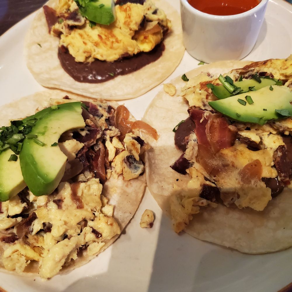Santé Restaurant - Breakfast tacos with house made hot sauce. - French Near Me - Sonoma, California Santé Restaurant - Breakfast tacos with house made hot sauce. - French Near Me - Sonoma, California
