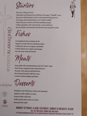 Menu photo 1 Taberna del Alabardero Seville, SE
