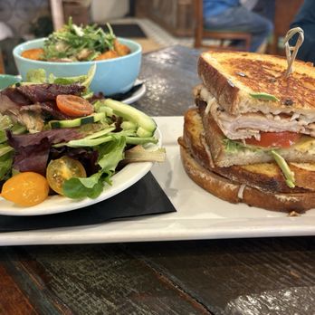 Farmer's Table - Turkey sandwich and side salad - New American Near Me - La Mesa, California Farmer's Table - Turkey sandwich and side salad - New American Near Me - La Mesa, California