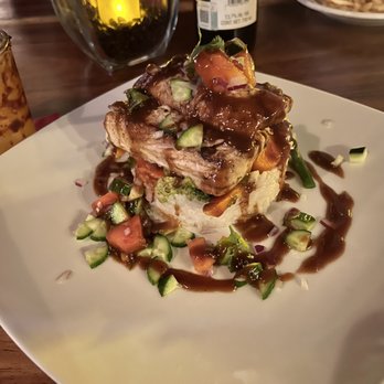 Lola Valentina - Fish in tamarindo sauce with papaya/cucumber salad - Seafood Near Me - Isla Mujeres, ROO