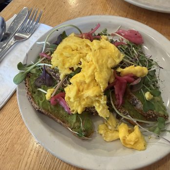 GoodLife Cafe & Bakery - Avocado toast with scrambled egg - Cafes Near Me - Mendocino, California GoodLife Cafe & Bakery - Avocado toast with scrambled egg - Cafes Near Me - Mendocino, California