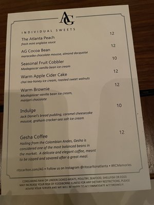 Menu photo 3 AG, Modern Bar and Steakhouse Atlanta, GA