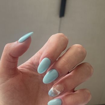 Bliss Nail Lounge - Light blue sky nails - Nail Salons Near Me - Hermosa Beach, California