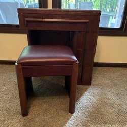 The Brass Tack House Of Upholstery - 1946 Singer sewing machine/desk bench done by the Brass tack.