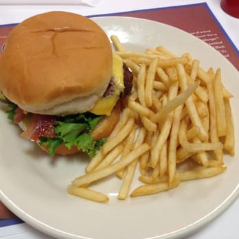 Steak ’n Shake - Double bacon and cheese steakburger with shoe string fries. - Burgers Near Me - Machesney Park, Illinois
