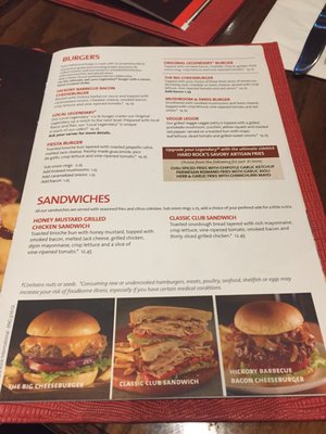 Menu photo 1 Hard Rock Cafe Glasgow, GLG