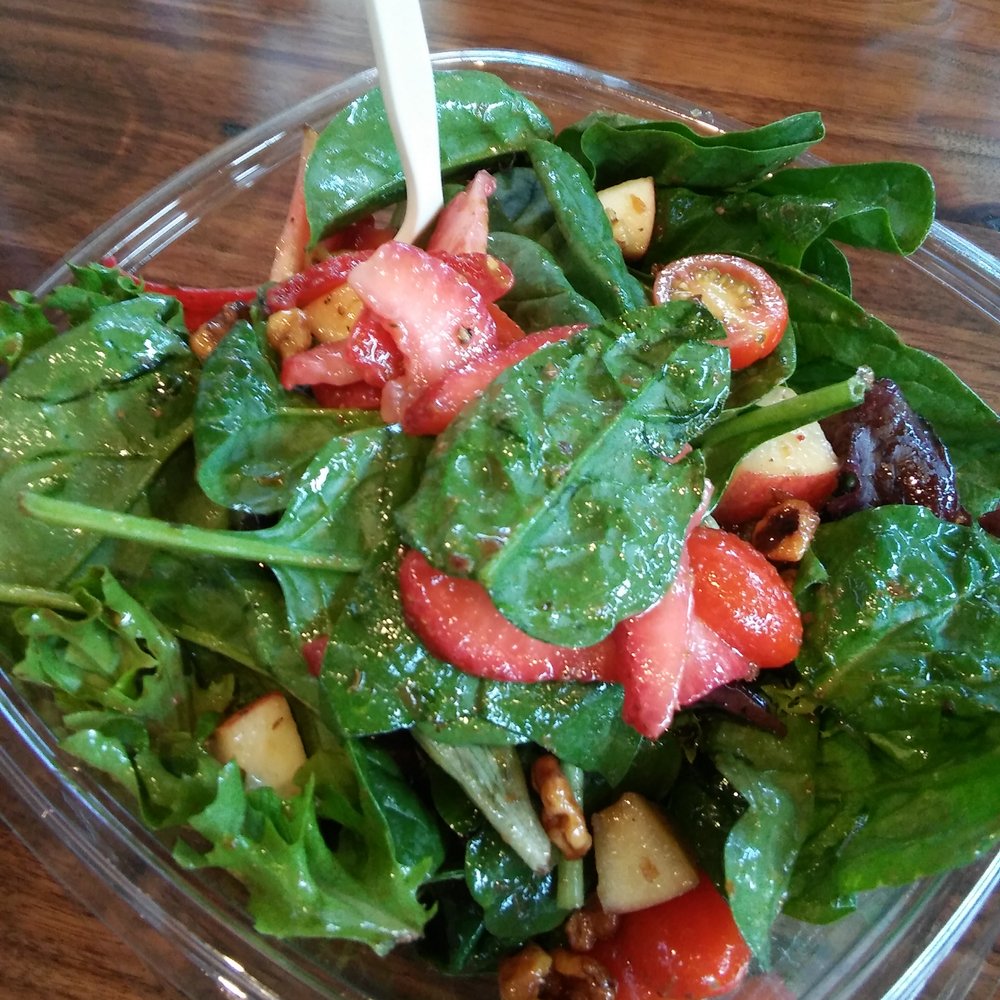 Flagship Commons - Clever greens. Spinach mix, strawberry, apple walnut and tomato - Food Court Near Me - Omaha, Nebraska Flagship Commons - Clever greens. Spinach mix, strawberry, apple walnut and tomato - Food Court Near Me - Omaha, Nebraska