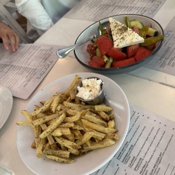 Meraki Greek Bistro - Greek Fries and Greek Salad (Horiatiki) - Greek Near Me - Miami, Florida Meraki Greek Bistro - Greek Fries and Greek Salad (Horiatiki) - Greek Near Me - Miami, Florida