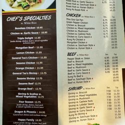 Golden Dragon Restaurant - Chef's Specialties & Proteins