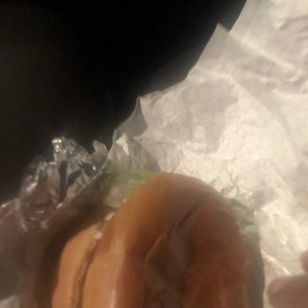 Wendy's - My stale hard chicken sandwich that I just purchased. They serve stale fries and sandwiches late at night I guess. - Fast Food Near Me - Hinesville, Georgia