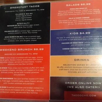 Taco Ocho - Menu - Mexican Near Me - Flower Mound, Texas Taco Ocho - Menu - Mexican Near Me - Flower Mound, Texas