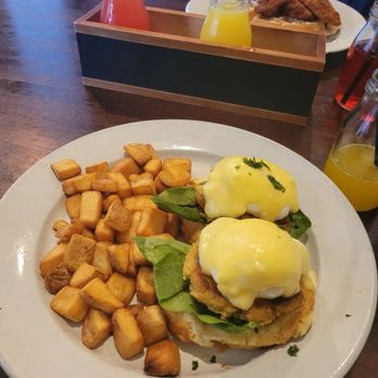 Two Eggs! - Crab cake Benedict on a biscuit - Breakfast & Brunch Near Me - Stockbridge, Georgia Two Eggs! - Crab cake Benedict on a biscuit - Breakfast & Brunch Near Me - Stockbridge, Georgia