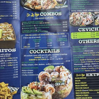 Miches De La Baja - Menu - Seafood Near Me - Lake Elsinore, California